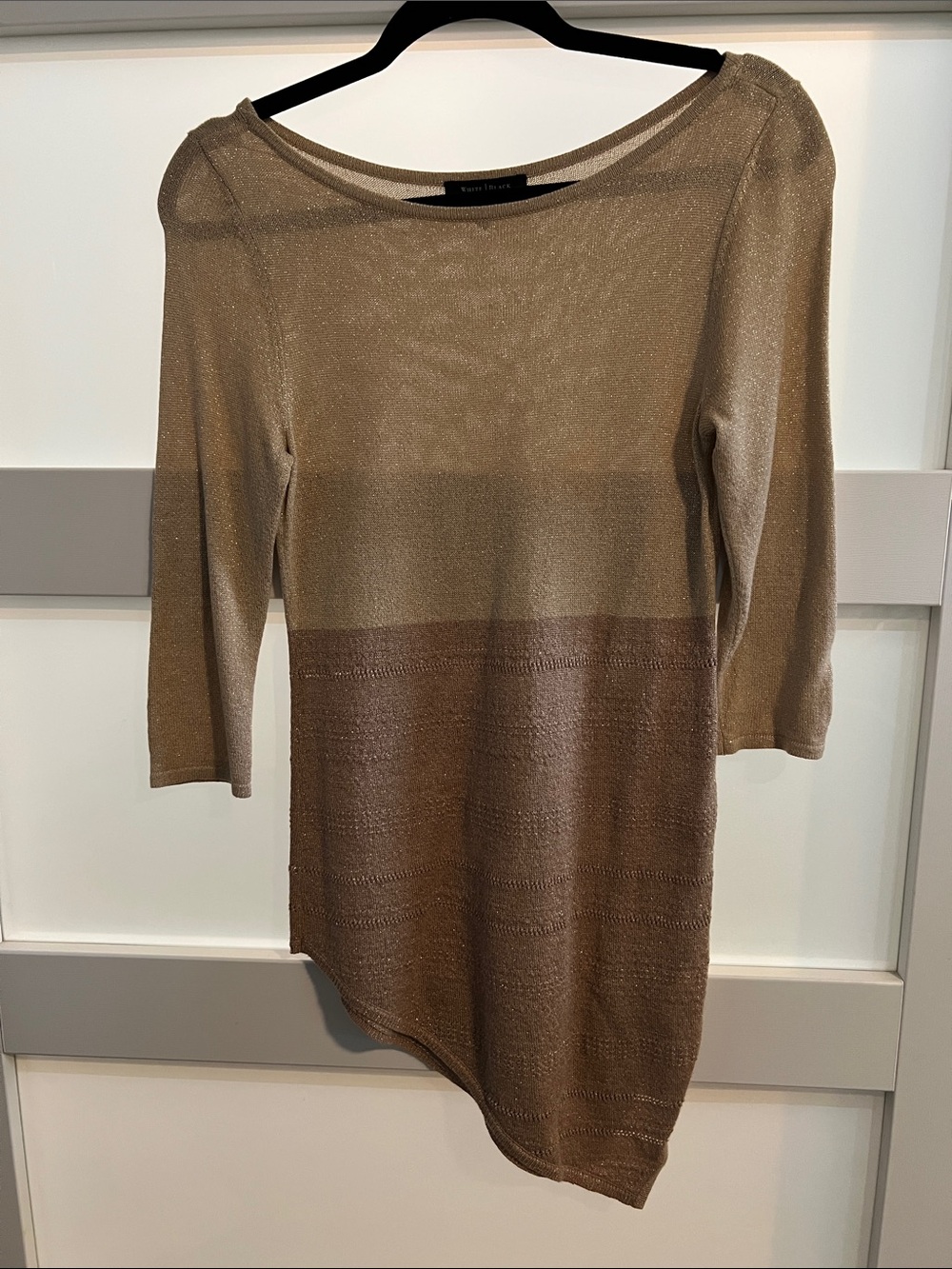 White House Black Market Tan/Beige Asymmetrical Sweater